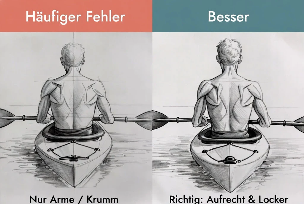 Vergleich: durchhängender Rücken versus neutrale Haltung.