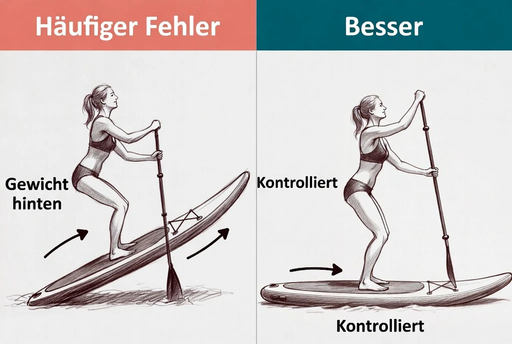 Vergleich: zu schnelles Aufstehen versus kontrolliert.